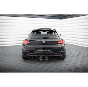 PC tuning Maxton Design vložka zadního nárazníku ver.3 pro Volkswagen Scirocco R Mk3, černý lesklý plast ABS