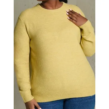 Dámský svetr Sinsay - Basic svetr s příměsí vlny - hořčicová - 392FJ-17X - 392FJ-17X-3XL