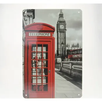 Plechová cedule Plechová cedule "London - telephone" 20 x 30 cm (Plechová cedule na zeď)