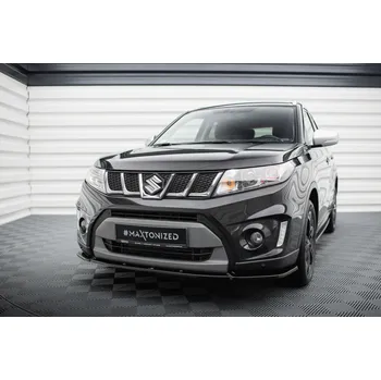 PC tuning Maxton Design spoiler pod přední nárazník ver.2 pro Suzuki Vitara S Mk2, černý lesklý plast ABS