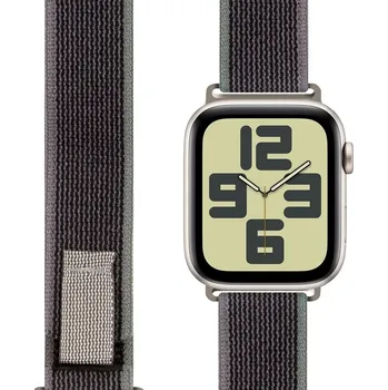 Řemínek na hodinky OBAL:ME textilní řemínek pro Apple Watch 42-49mm M-L Grey/Green
