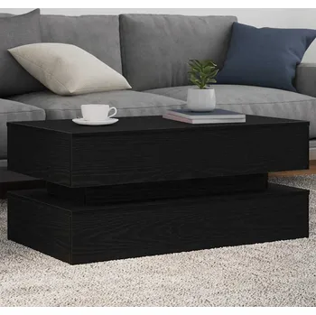 Konferenční stolek vidaXL Konferenční stolek s LED osvětlením 90 x 50 x 40 cm [839866] Barva: Černý dub