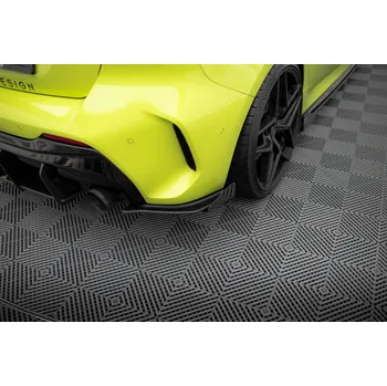 Auto-moto Maxton Design "Street Pro" boční difuzory pod zadní nárazník s křidélky ver.1 pro BMW řada 1 F40, plast ABS bez povrchové úpravy, s červenou linkou, M-Pack / M135i