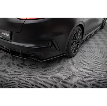 Tuning Maxton Design "Street Pro" boční difuzory pod zadní nárazník pro Kia Proceed Mk1 Facelift GT, plast ABS bez povrchové úpravy, s červenou linkou