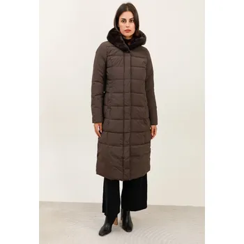 Dámská bunda Zimní bunda dlouhá Laura&Jo 6073 barva: hnědá tmavá, velikost: M