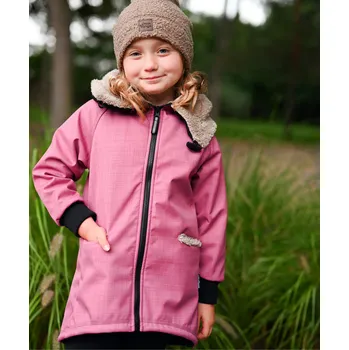 Kojenecká bunda růžový softshellový kabátek s hebkým chloupkem