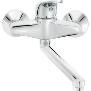 Vodovodní baterie Herz Simpaty s22 - baterie kuchyňská Povrchová úprava: chrom, #UH00281: Baterie kuchyňská, nástěnná - délka raménka 200mm, Simpaty s22