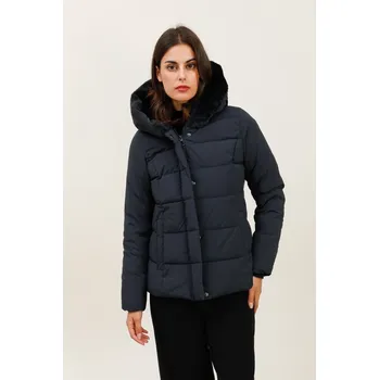 Dámský kabát Zimní bunda krátká Laura&Jo 6071 barva: modrá tmavá, velikost: M