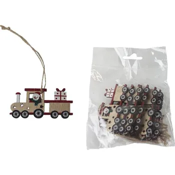 Vánoční dekorace Vláček k zavěšení, 10 ks D7590