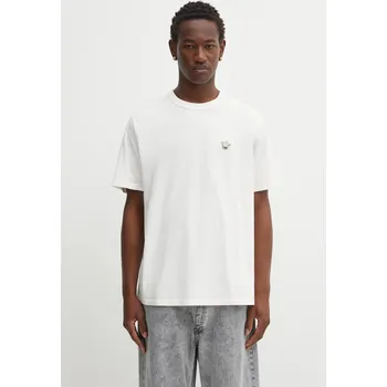 Dámské tričko Bavlněné tričko Café Kitsuné Barista Fox Patch Relax béžová barva, CKNU00102KJ7014, M, 02X