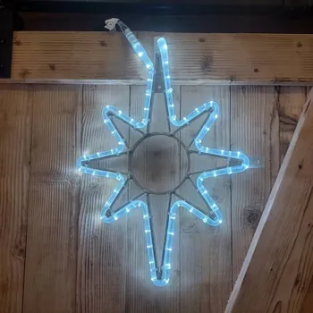 Osvětlení DECOLED LED světelná hvězda, závěsná, 45x70 cm, ledově bílá