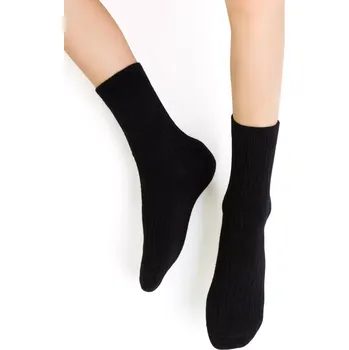 Dívčí tričko Dětské ponožky MERINO WOOL žebrované 130 ČERNÁ GUMA 26-28