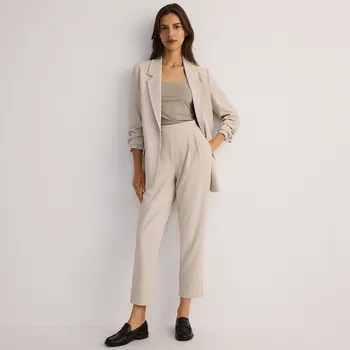 Dámské kalhoty Reserved - Kalhoty jogger se sklady - béžová - 8172B-08X - 8172B-08X-XXL-4