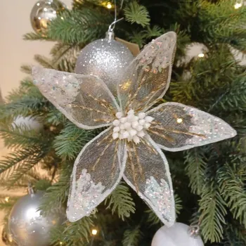 Velikonoční dekorace DECOLED Květ, prům. 20 cm, bílá