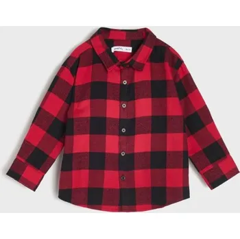 Chlapecká košile Sinsay - Bavlněná kostkovaná košile - červená - 002EP-33X - 002EP-33X-74