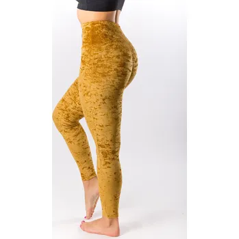 Dámské legíny GoldBee Sametové Legíny Stahující Pas Gold Barva: Gold, Velikost: M