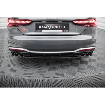 Nárazník Maxton Design středový spoiler pod zadní nárazník pro Audi S5 F5 FL, černý lesklý plast ABS