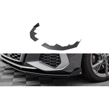 Autodíl Maxton Design rohové spoilery pod přední nárazník pro Audi A3 8Y, černý lesklý plast ABS, S-Line