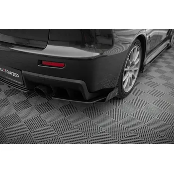 Auto-moto Maxton Design "Street Pro" boční difuzory pod zadní nárazník s křidélky pro Mitsubishi Lancer Evo Mk10, plast ABS bez povrchové úpravy, s černou a červenou linkou