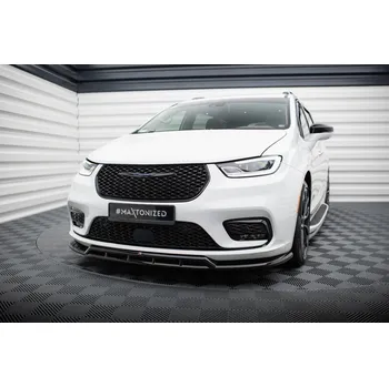 PC tuning Maxton Design spoiler pod přední nárazník pro Chrysler Pacifica Mk2 Facelift, černý lesklý plast ABS