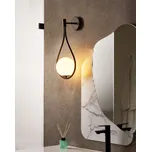 Nástěnná lampa Černá kovová základna Skleněný stínidlo Elegantní tvar slzy Moderní glamour Beliani