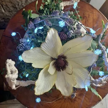 Vánoční dekorace DECOLED LED světelný řetěz na baterie vločky, ledově bílá, 20 diod, 2,3 m