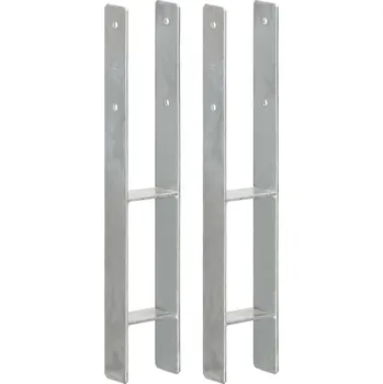 Plot zahrada-XL Plotové kotvy 2 ks stříbrné 9 x 6 x 60 cm pozinkovaná ocel 145299