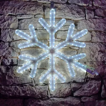 LED páska DECOLED LED světelná vločka VII, závěsná 3D tisk, pr. 66 cm, FLASH, ledově bílá, IP67