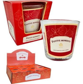 Svíčka AROME vánoční svíčka vosková ve skle 120g Festive Moments 0320