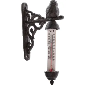 Domácí teploměr Litinový nástěnný teploměr, 17 x 10 cm, černá