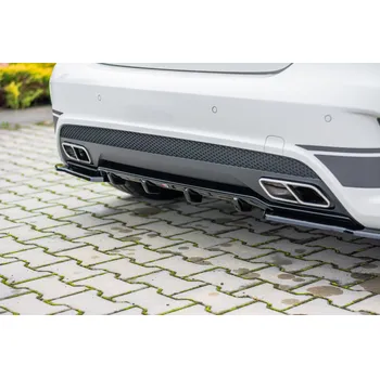 Karosérie Maxton Design vložka zadního nárazníku pro Mercedes třída A W176/AMG, černý lesklý plast ABS
