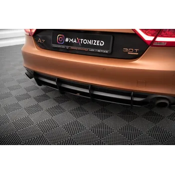 PC tuning Maxton Design "Street Pro" difuzor zadního nárazníku pro Audi A7 C7, plast ABS bez povrchové úpravy, s červenou linkou