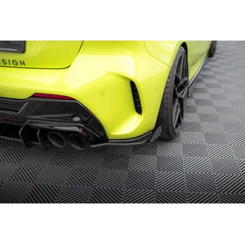 Auto-moto Maxton Design "Street Pro" boční difuzory pod zadní nárazník s křidélky ver.2 pro BMW řada 1 F40, plast ABS bez povrchové úpravy, s červenou linkou, M-Pack / M135i