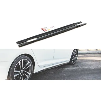Tuning Maxton Design difuzory pod boční prahy pro Audi A5 F5 FL, černý lesklý plast ABS, S-Line Sportback