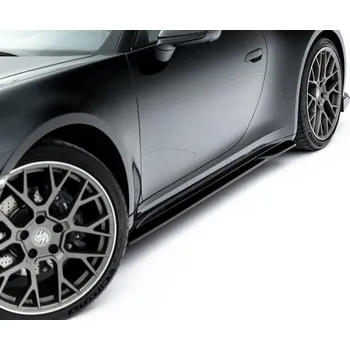 Tuning Maxton Design difuzory pod boční prahy pro Porsche 911 992 Carrera /Sport Design, černý lesklý plast ABS