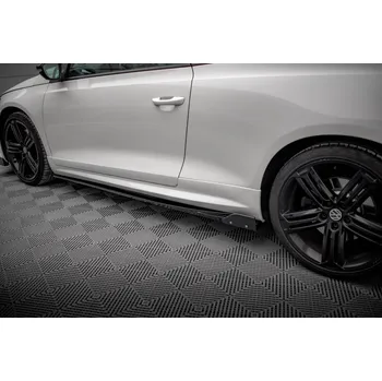 PC tuning Maxton Design difuzory pod boční prahy s křidélky ver.2 pro Volkswagen Scirocco R Mk3, černý lesklý plast ABS
