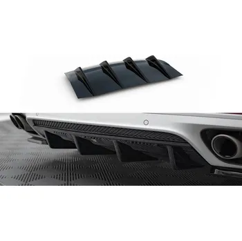 Karosérie Maxton Design vložka zadního nárazníku pro Porsche Panamera 971, černý lesklý plast ABS