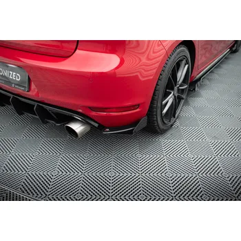 Tuning Maxton Design "Racing durability" difuzory pod zad. nárazník s křidélky pro Volkswagen Golf GTI Mk6, plast ABS bez povrchové úpravy