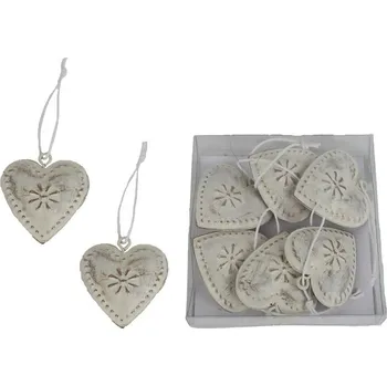 Vánoční dekorace Srdce k zavěšení, 6 ks K4373