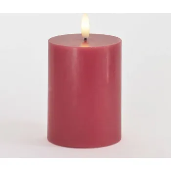 Svíčka SIRIUS Vosková LED svíčka Sille, růžová švestka, 7,5 x 10 cm