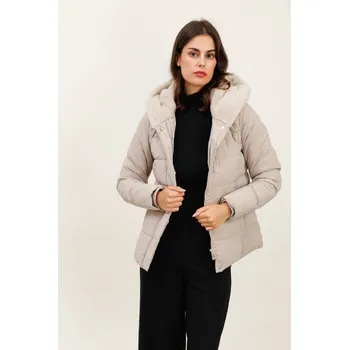 Dámský kabát Zimní bunda krátká Laura&Jo 6071 barva: béžová, velikost: XXL