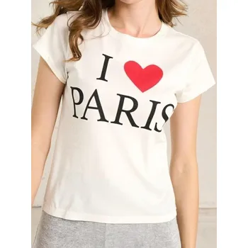 Sinsay - Tričko s krátkým rukávem - krémová - 346FK-01X - 346FK-01X-M