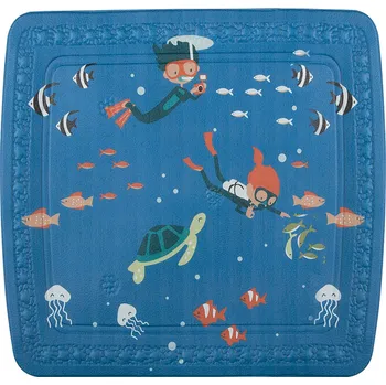 Protiskluzová podložka Spirella protiskluzová podložka do sprchy SCUBA DIVER, dětský motiv, PVC, 55 x 55 cm