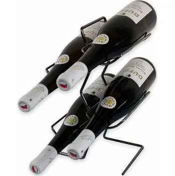 Stojan na víno Kovový stojan na 4 vína, černý