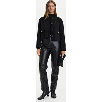 Dámské oblečení French Connection Kalhoty z imitace kůže 74ZBO Černá Regular Fit 14