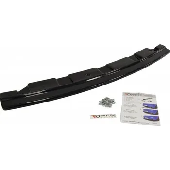 Autodíl Maxton Design středový spoiler zadního nárazníku bez žebrování pro BMW řada 5 F10- F11, černý lesklý plast ABS, pro jednoduché koncovky na obou stranách