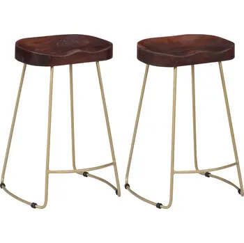 Barová židle Barové stoličky Gavin 2 ks masivní mangovníkové dřevo Hnědá247834