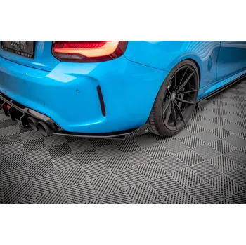 Auto-moto Maxton Design "Street Pro" boční difuzory pod zadní nárazník s křidélky pro BMW M2 F87, plast ABS bez povrchové úpravy, s červenou linkou