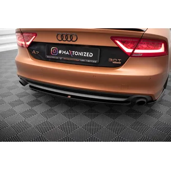 Auto-moto Maxton Design středový spoiler pod zadní nárazník pro Audi A7 C7, černý lesklý plast ABS