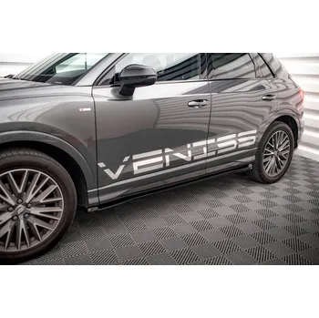 PC tuning Maxton Design difuzory pod boční prahy pro Audi Q3 F3 S-Line, černý lesklý plast ABS